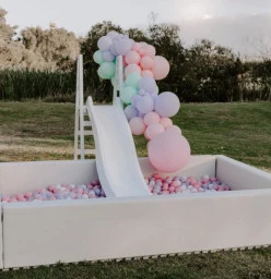 White Ball pit with white slide
