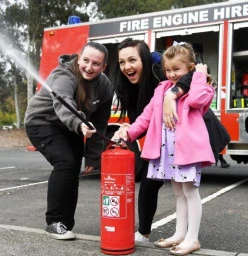 Fire Extinguisher activity for fire engine party