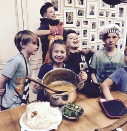 Cooking dinner for the MEALTRAIN to help support local families touched by cancer xx