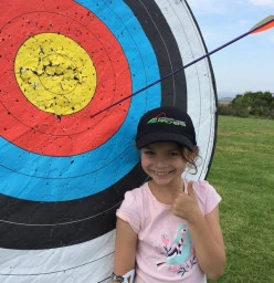 Young Amelie happy with her shooting