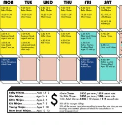 TERM 1 TIMETABLE 2018