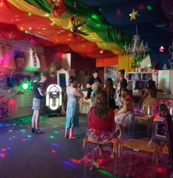 Our party shop while having a Disco party