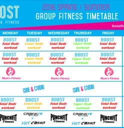 2016 Spring / Summer Group Fitness Timetable