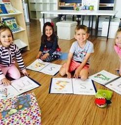 Learning our Letter names and sounds we do Rainbow Tracing and craft.