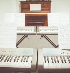 Inside our group keyboard studio