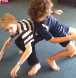 An exercise in trust, working with one's cohort to stand up