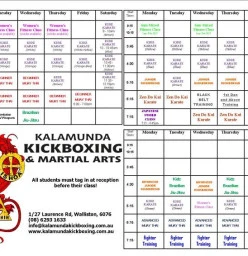 2017 Timetable