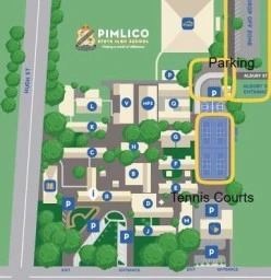 Tennis Court Location and Parking