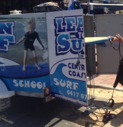 Look for the coolest trailer in the surf club car park.