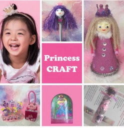 Use a variety of materials and techniques to make lovely Princess crafts included in the popular Princess Craft Box