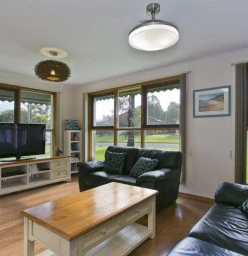 Air-conditioned lounge, big screen TV, DVDs, comfortable leather couches