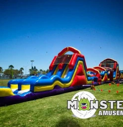 Monster Ultimate Challenge_60m Long Obstacle course, climbing wall and water slide