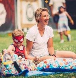 Kids dressing up as their favourite superheros at Sunset Cinema