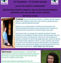 Wicked School Holiday Workshops