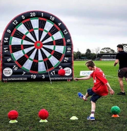 Velcro Dartboard with soccer, NRL or tennis balls