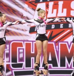 One of our successful cheerleading teams competing at State Championships 2018