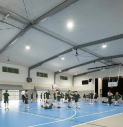 basketball court with kids