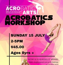 Acrobatic Workshop 8yrs+ Werribee Ballet Dancing Schools