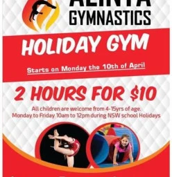 HOLIDAY GYMNASTICS 2 Hours for $10!! Tuggerah Play School Holiday Activities