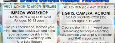 Spring (September) School Holiday Programs! Moorabbin Acting Schools