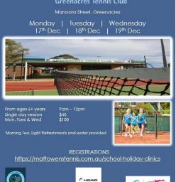School Holiday Tennis Clinic Greenacres Tennis Coaches &amp; Instructors