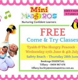 Mini Maestros FREE Come &amp; Try Classes - Safety Beach Safety Beach Early Learning Classes &amp; Lessons