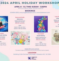 2024 April Holiday Workshops Glen Waverley Art Classes &amp; Lessons