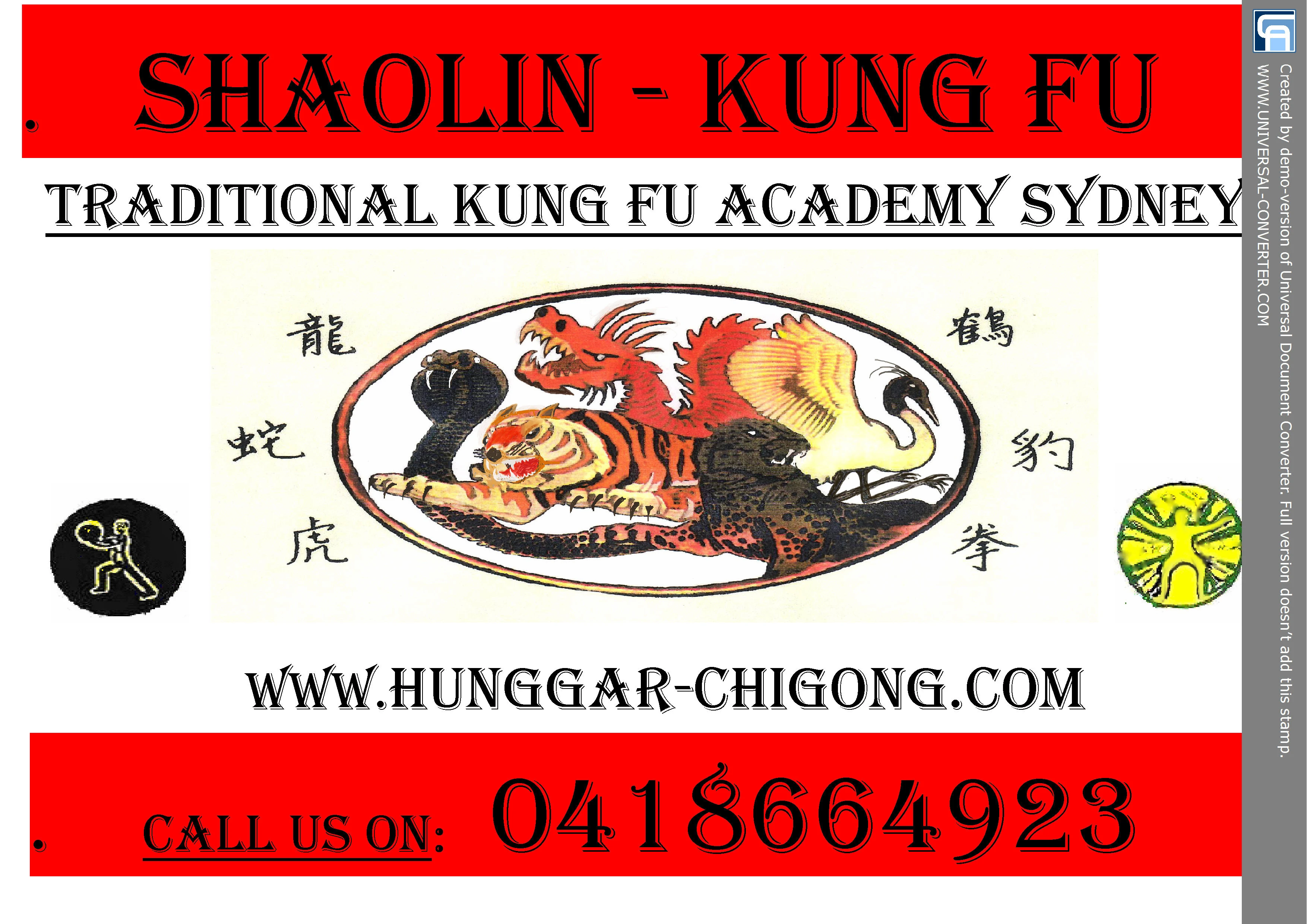 Traditional Shaolin Kung Fu academy Sydney
